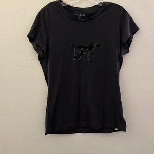Sequin Black Labrador Tee Size M